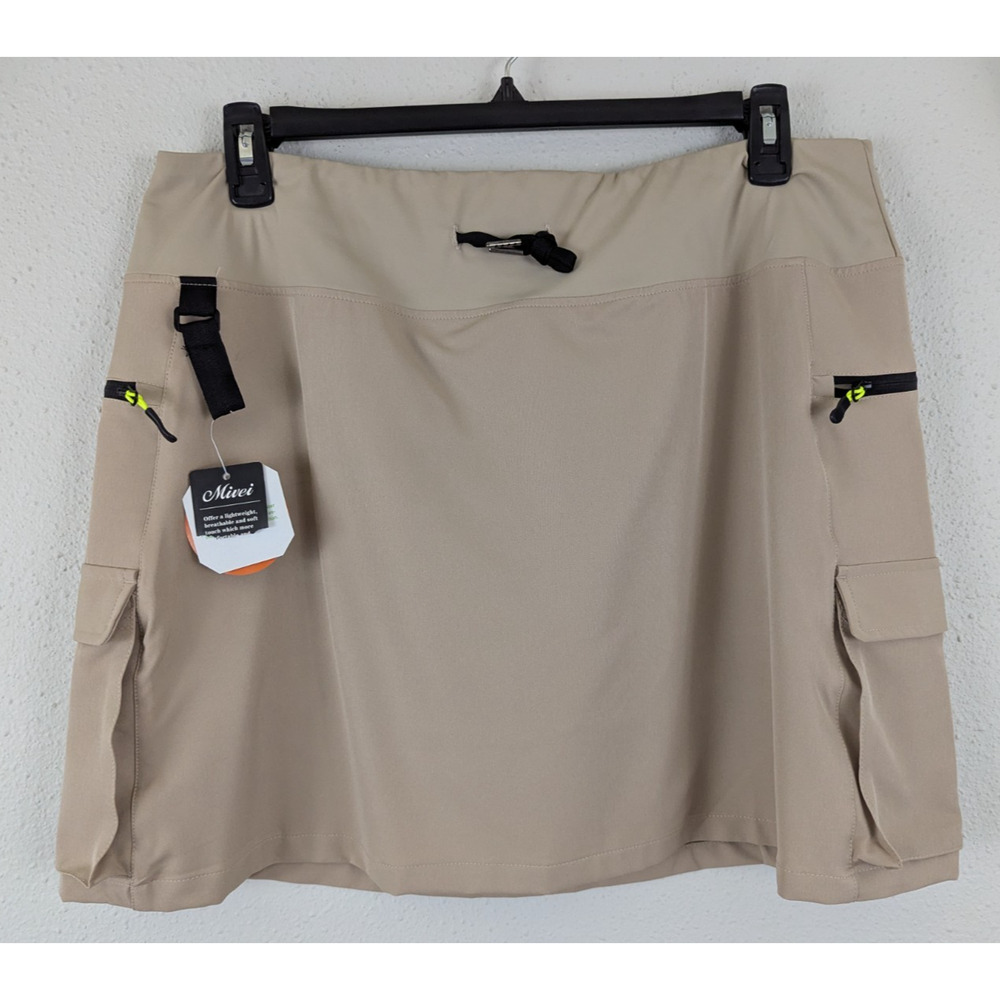 New Mivei sz 3XL Cargo athletic Mini Skirt Skort shorts underneath pull on 2091
